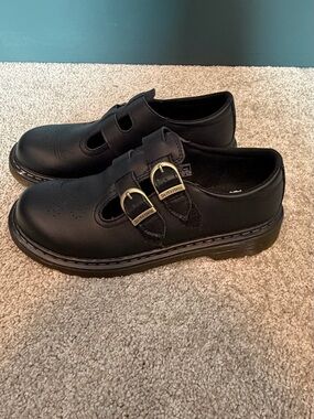Dr. Martens Kids Black Double-Buckle Mary Jane Shoes